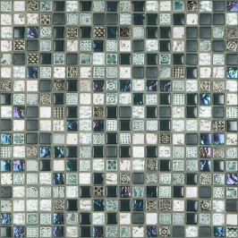 Mosaique pierre naturelle, carrelage mosaique, gris medium, carrelage sur filet, mur d'accent, douche,